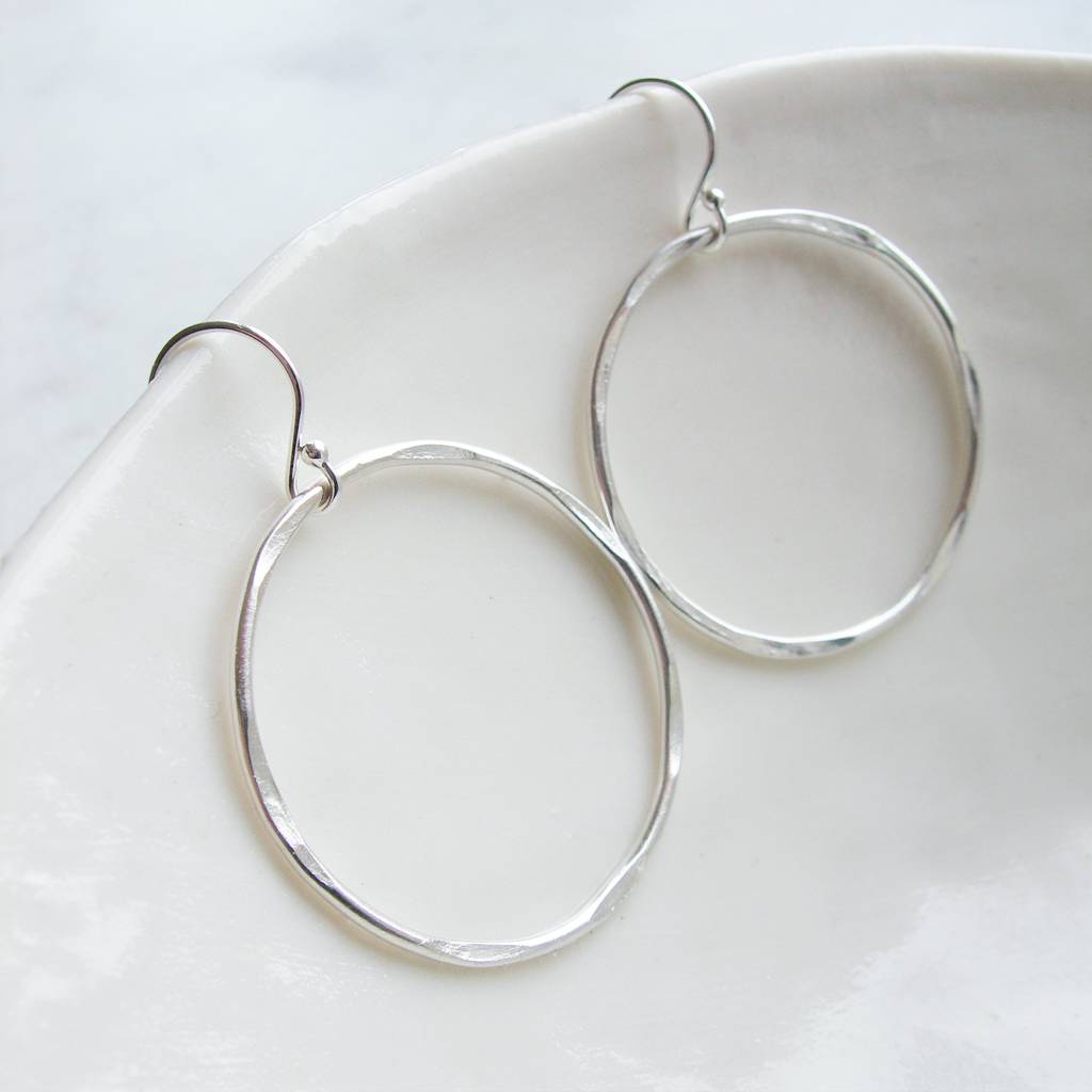 Sterling silver circle earrings Clearance