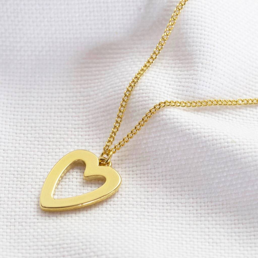 heart outline pendant necklace by lisa angel | notonthehighstreet.com