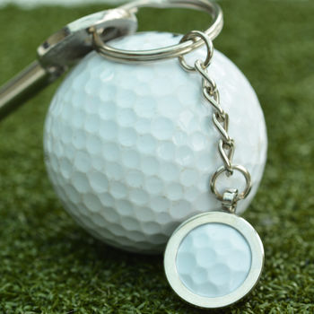 Genuine Golf Ball Silver Keyring, 2 of 3