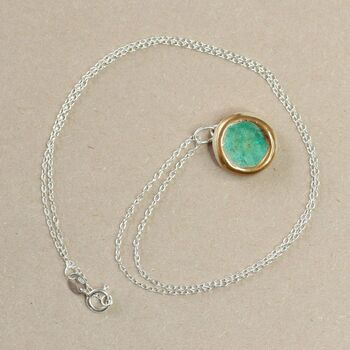 Small Round Emerald Reef Sterling Silver Pendant, 3 of 3