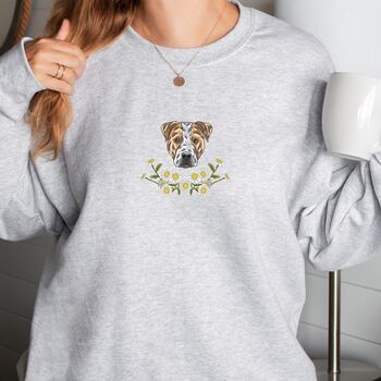Personalised Staffordshire Bull Terrier Face Sweatshirt, 3 of 12