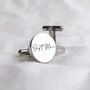 Stainless Steel Personalised Circle Wedding Cufflinks, thumbnail 2 of 3