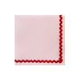 Ric Rac Pink And Red Set Of Four Embroidered Napkins, thumbnail 2 of 4