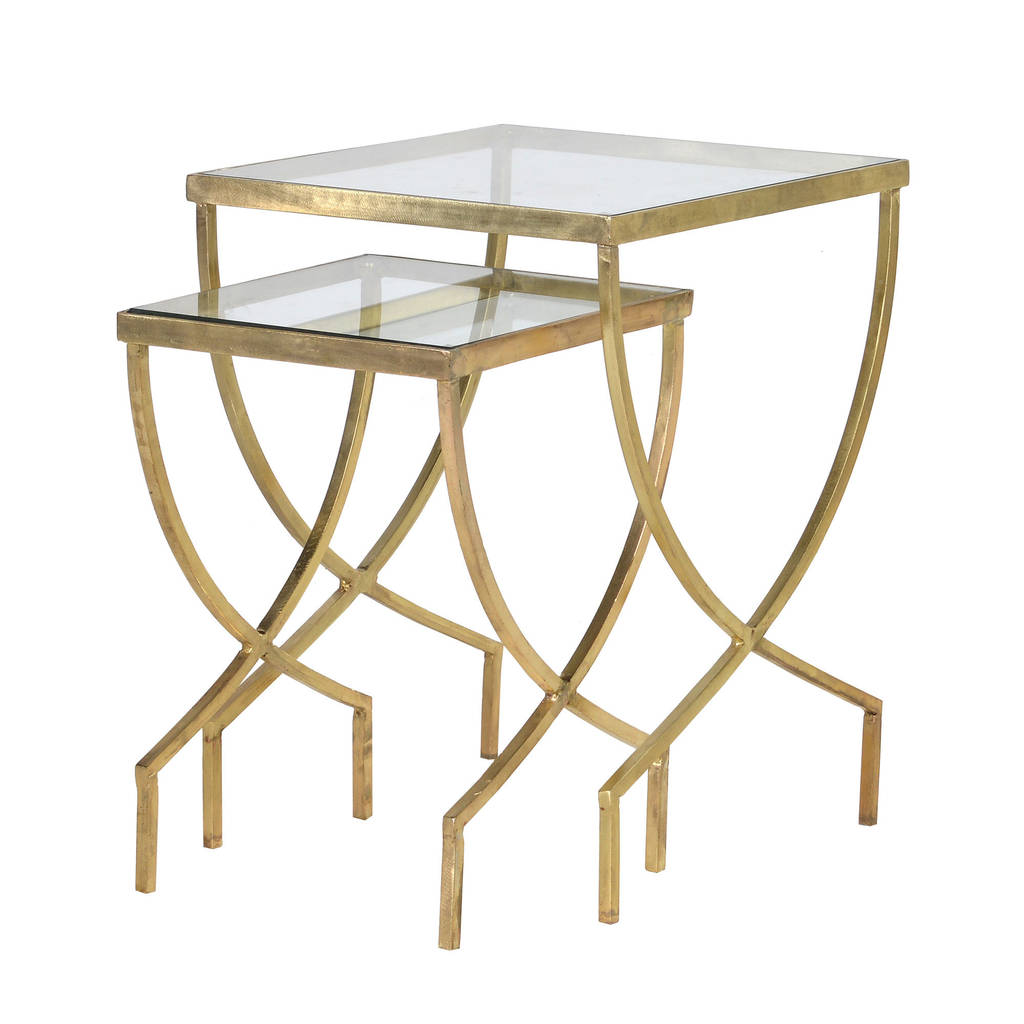 Glass Topped Side Tables One Pair By Out There Interiors