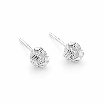 Sterling Silver Micro Love Knot Stud Earrings – 3mm, 6 of 7
