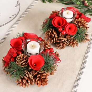 Traditional Pinecone Roses Christmas Garland, 7 of 7