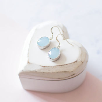 Powder Blue Faceted Glass Earrings, 2 of 4