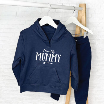 I Love My Mummy/Daddy Kids Hoodie And Jogger Set, 6 of 7