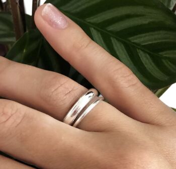 Handmade Smooth Domed Silver Or Gold Laura Ring, 6 of 10