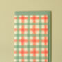 Gold Foiled Peace And Love Gingham Christmas Card, thumbnail 2 of 6
