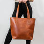 Personalised Buffalo Leather Open Tote In Tan, thumbnail 1 of 9