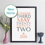 Personalised New Home Date With Message Print, thumbnail 12 of 12