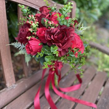 The Ruby Red Rose Bridal Bouquet, 3 of 12