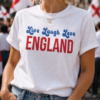 Live Laugh Love England Football Baby Tee T Shirt, 4 of 4