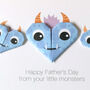 Funny Happy Father's Day Little Monster Card, thumbnail 8 of 8