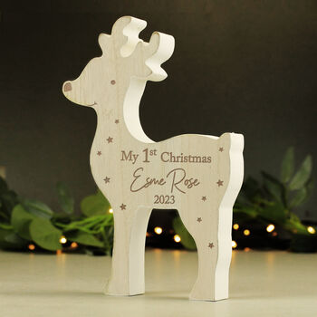 Personalised My 1st Christmas Reindeer Decoration, 2 of 5