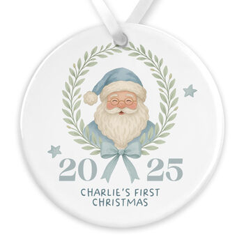 Baby's First Christmas Ceramic Bauble Keepsake In Pink Or Blue, 5 of 6
