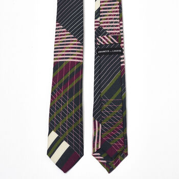 Hendrik Navy Geometric Wool Tie, 3 of 3