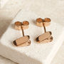 Handmade 18ct Rose Gold Plated Silver Heart Earrings, thumbnail 4 of 10