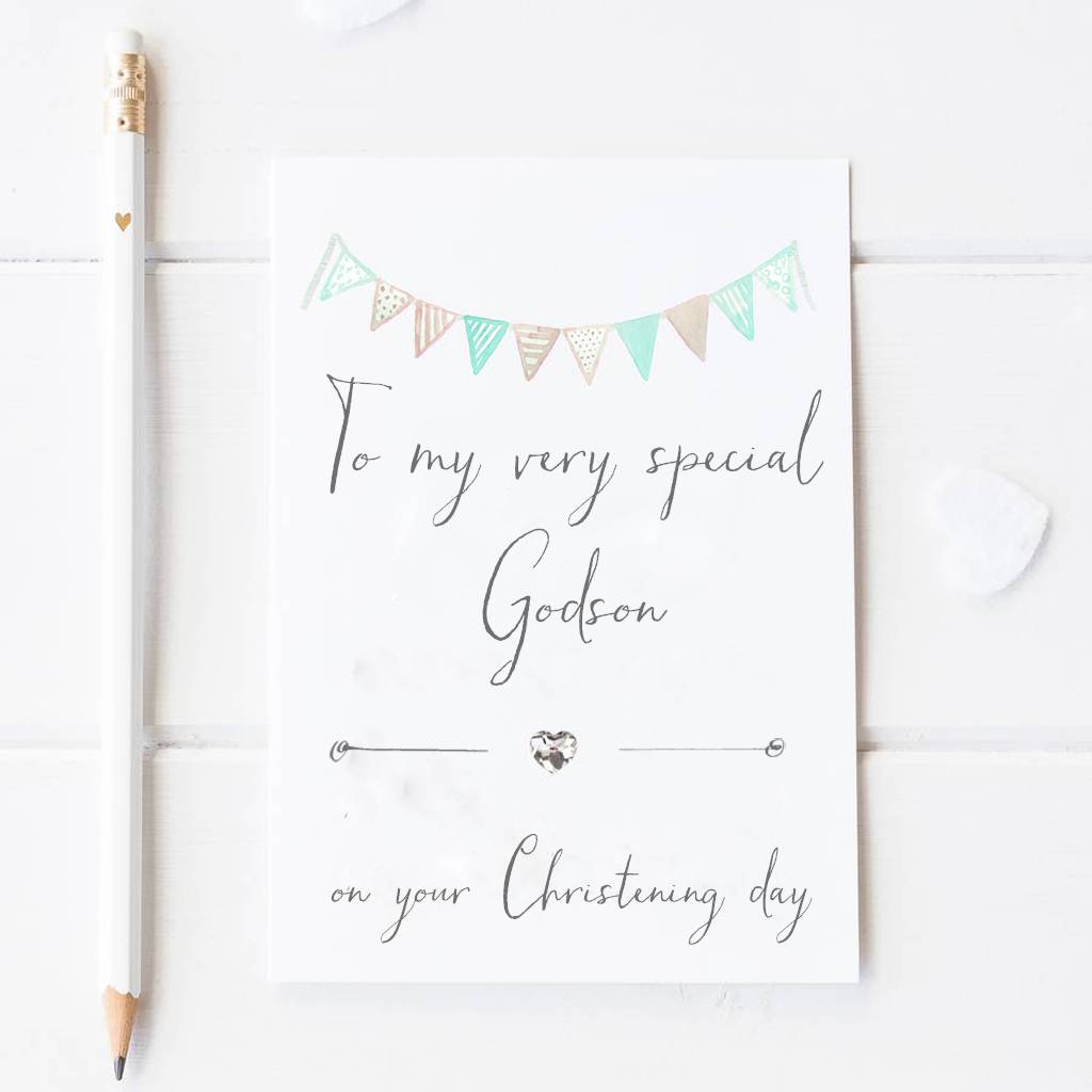 Christening Card To Godson By Here s To Us Notonthehighstreet