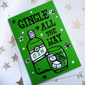 Gin Funny Pack Of Christmas Cards Five Or 10, 2 of 2