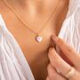 Sterling Silver Mother Of Pearl Mini Heart Necklace, thumbnail 4 of 12