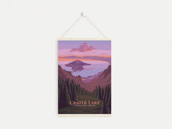 Crater Lake National Park USA Travel Poster Art Print, 6 of 8