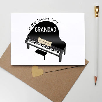Personalised Father's Day Card With Piano, 2 of 3