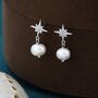 Sterling Silver Starburst Baroque Pearl Drop Earrings, thumbnail 1 of 12