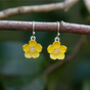 Buttercup Yellow Flower Drop Earrings, thumbnail 1 of 5
