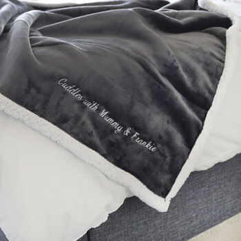 Personalised Maternity Mummy And Me Charcoal Blanket, 2 of 4