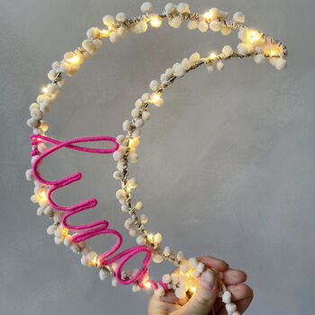 Personalised Pom Pom Moon Fairy Light, 6 of 9