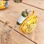 Mustard Yellow Traditional Indian Hand Painted Cow Bell, thumbnail 4 of 9
