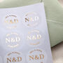 Initials And Details Foiled Wedding Stickers, thumbnail 2 of 3