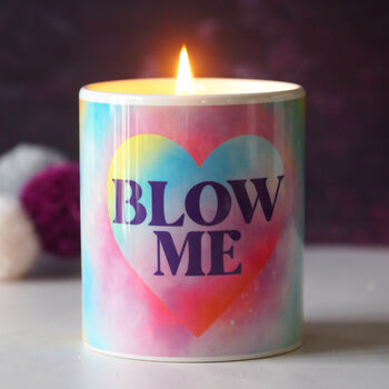 'Blow Me' Scented Soy Wax Ceramic Candle, 2 of 2