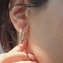 20mm Small Round Silver Hoop Earrings With Crystals, thumbnail 4 of 6