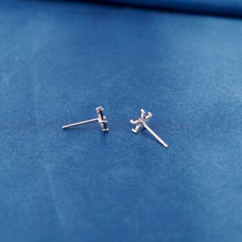 Black Onyx July Birthstone 925 Sterling Silver Stud Earrings, 7 of 9
