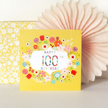 Floral 100th Birthday Card, 6 of 9