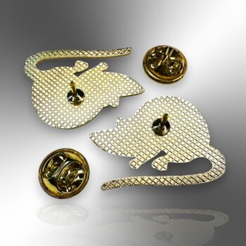 Two Piece Black And White Rat Mouse Enamel Pin Brooch Set, Lapel Badge Gift For Animal Lovers And Rat Owners, 6 of 8
