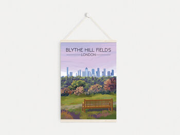 Blythe Hill Fields London Park Travel Poster Art Print, 6 of 8