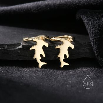 Tiny Hammerhead Shark Huggie Hoop Earrings, 4 of 9