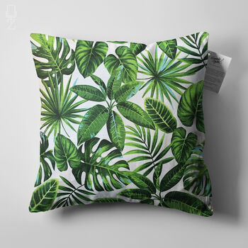 Soft Cushion Cover With Multi Tropical Leaves, 5 of 7