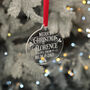 Holly Merry Christmas Message Acrylic Tree Decoration Bauble, thumbnail 2 of 4
