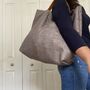 Large Tote Bag With Leather Handles, Xl Beach Bag, thumbnail 2 of 4