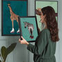 Custom Personalised Zebra Wearing Heels Art Print, thumbnail 1 of 12