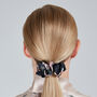 Silk Scrunchie Fleur Japonaise Midnight Blue, thumbnail 2 of 8