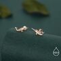 Tiny Narwhal Unicorn Whale Stud Earrings In Sterling Silver, thumbnail 2 of 12