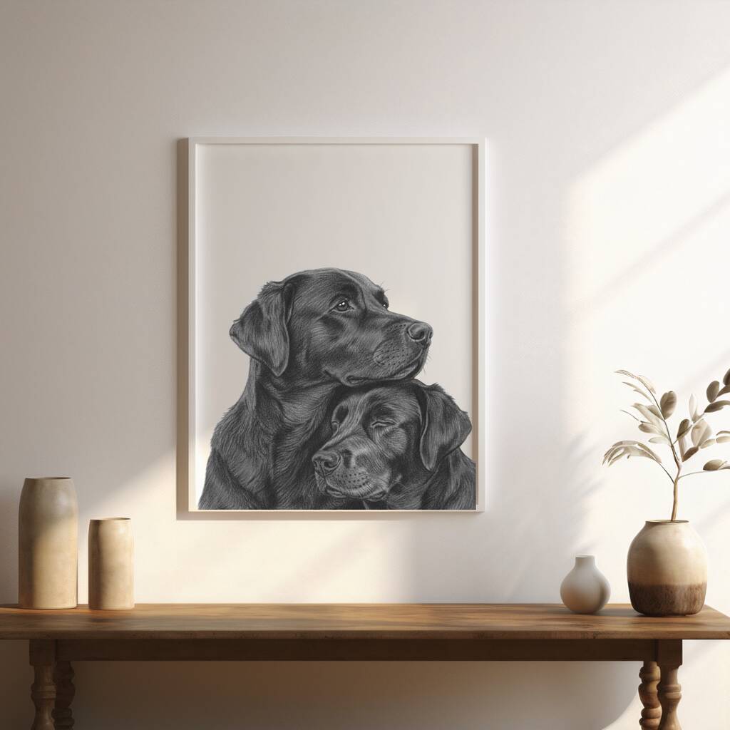 Dog Cuddles A4 Pet Print, 1 of 4
