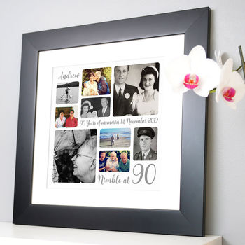 Personalised 90th Birthday Square Photo Collage, 2 of 11