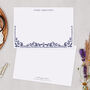 Personalised Navy Blue Floral Note Cards A6 Notecard Set, thumbnail 4 of 5